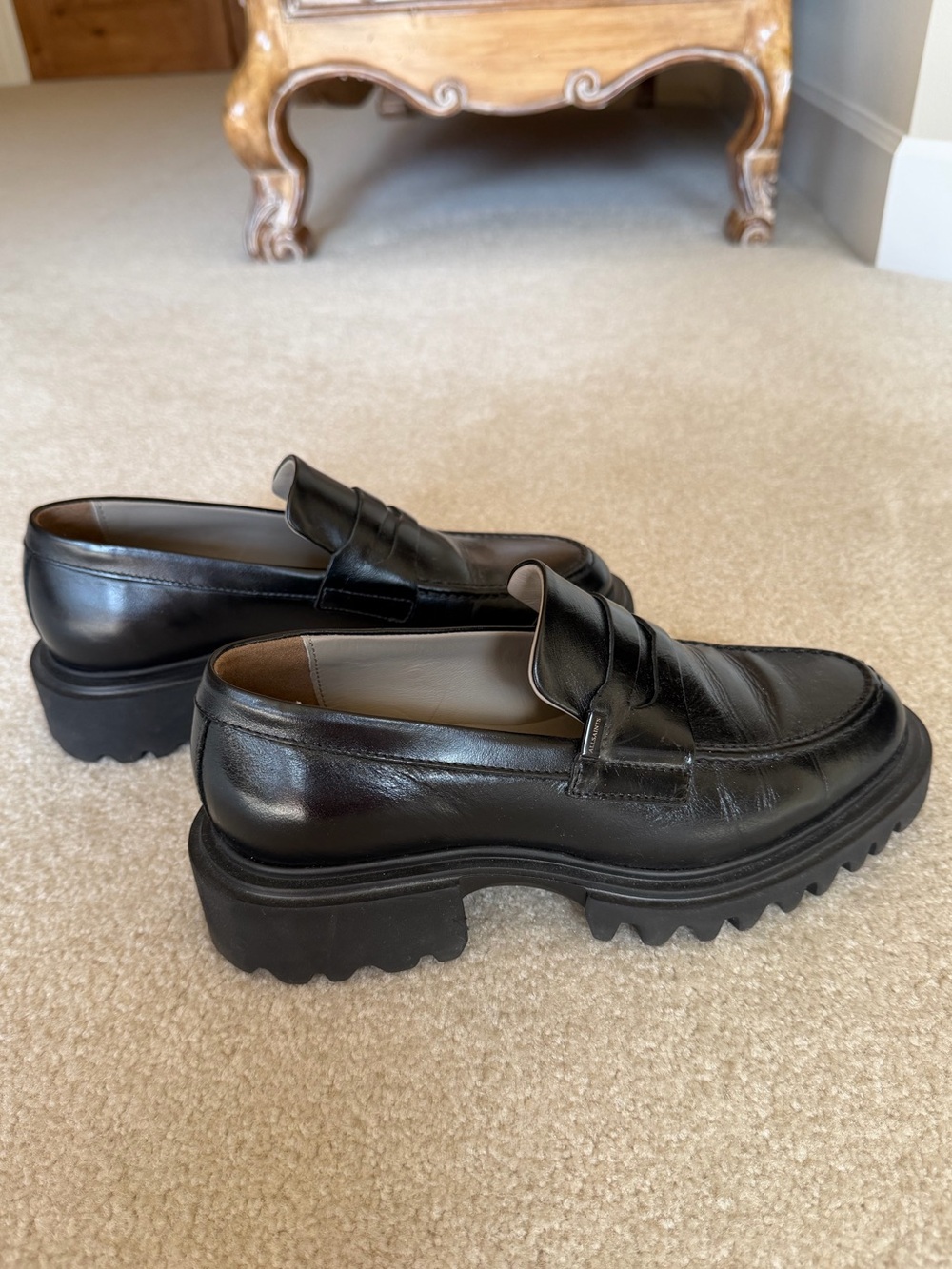 All Saints Lola Lug Sole Penny Loafers size 38